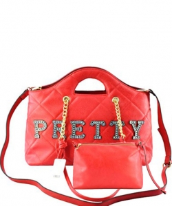 Pretty Quilted Shopper Tote AD711QS RED